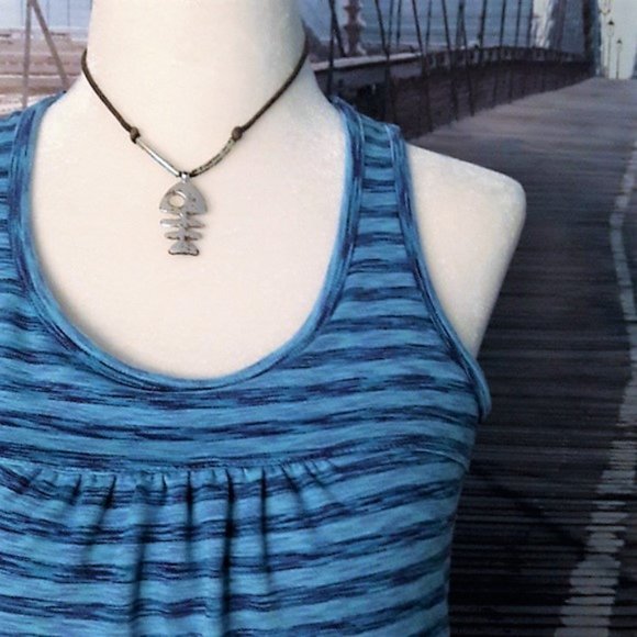 ATHLETA "Tinker" Striped Racerback Exercise Tank - Picture 4 of 8